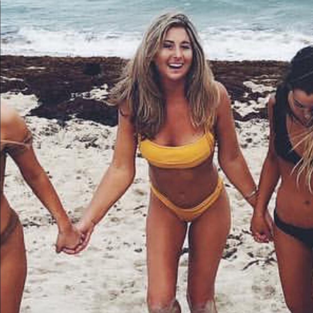 Yellow mustard medium San Diego cheeky bikini